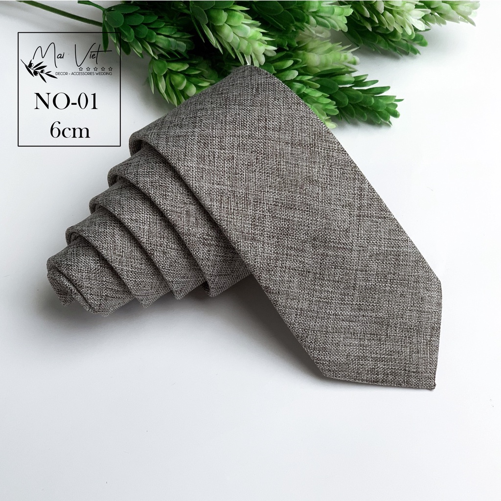 Cà vạt nam bản 6cm, họa tiết kẻ caro