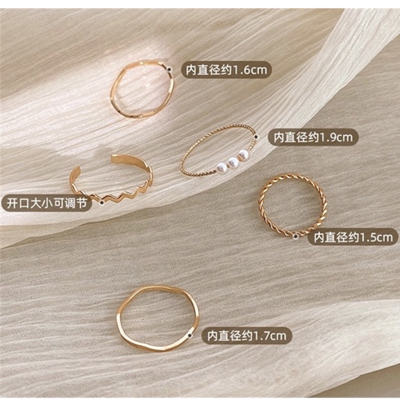 Bộ Nhẫn Đính Ngọc Trai Thiết Kế Xinh Xắn Thời Trang