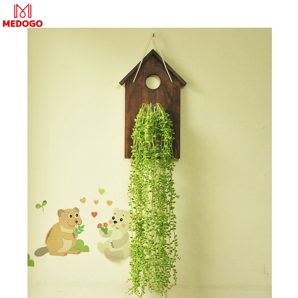 KHUNG GỖ TREO TƯỜNG HÌNH NGÔI NHÀ TRỒNG CÂY THỦY SINH LỌ HOA THỦY TINH, BẢNG GỖ TREO TƯỜNG DECOR TRANG TRÍ NHÀ CỬA