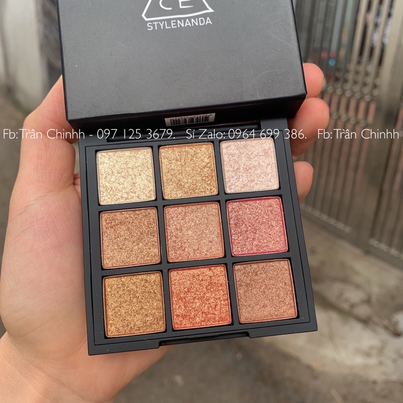 Có sẵn - Bảng nhũ mắt 9 ô 3CE ALL NIGHTER makeup mắt lung linh