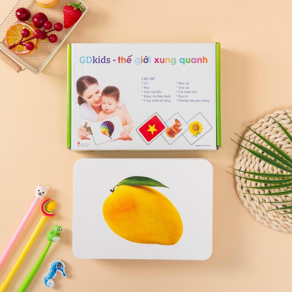 [GIÁ XƯỞNG] Bộ Thẻ Học Thông Minh loại TO khổ A5 chuẩn Glenn Doman Flashcard cho bé từ 0-6 tuổi