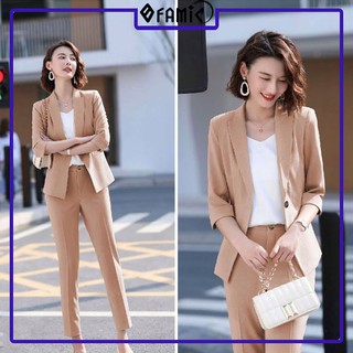 Vest Nữ Đẹp ❤️𝑭𝑹𝑬𝑬𝑺𝑯𝑰𝑷❤️ Giảm 5K khi nhập mã [ AO BLAZER ] ❤️ Bộ Vest Nữ Hàn Quốc Tay Lở Quần Dài Siêu Dễ Thương