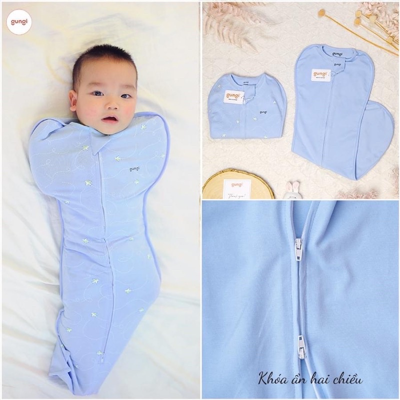 Gungi - Túi ngủ organic cotton giúp bé ngủ ngon không giật mình