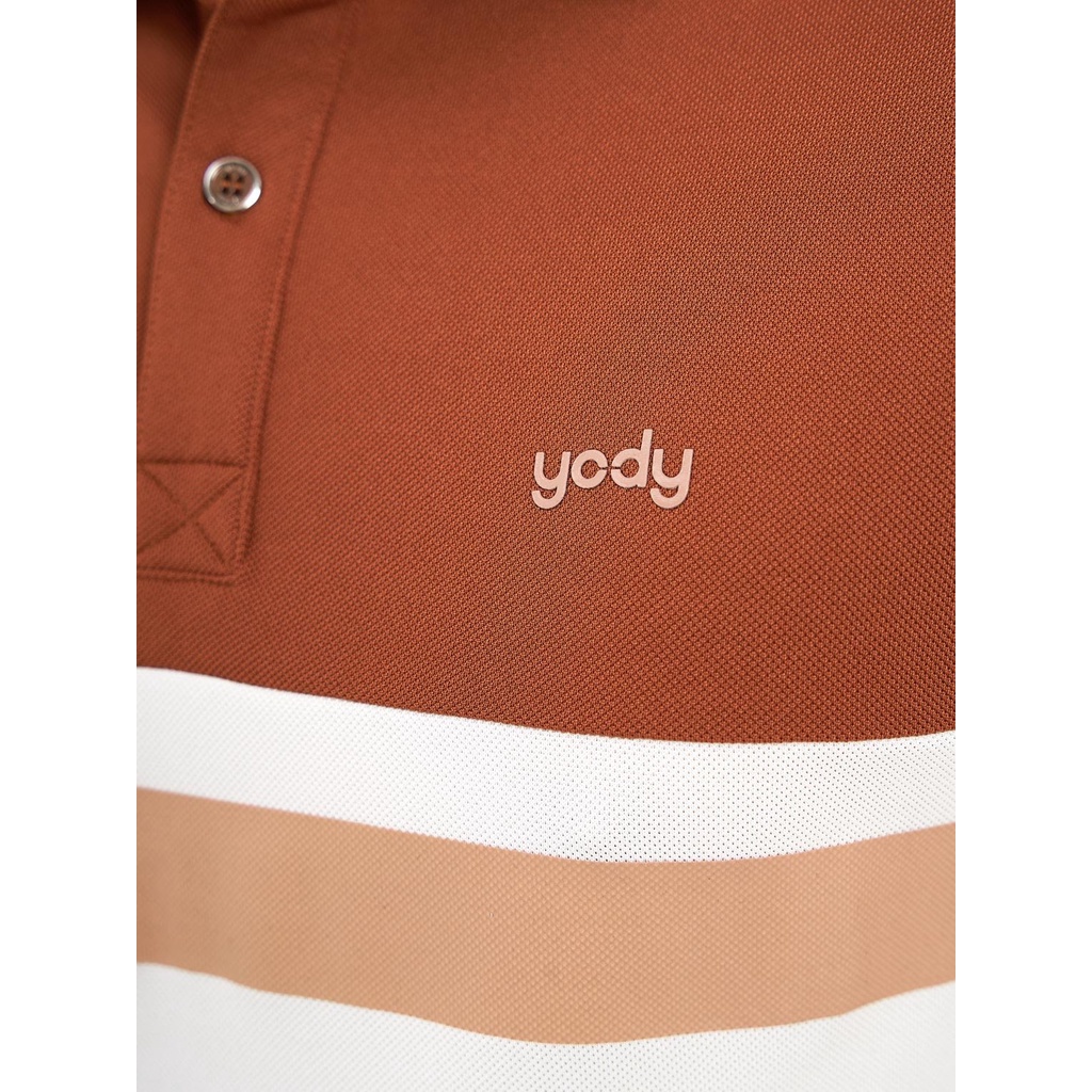 Áo Polo Nam YODY Cafe SlimFit Phối Màu  Phối Nẹp Chất Thun Cotton Ngắn Tay Có Cổ APM5369