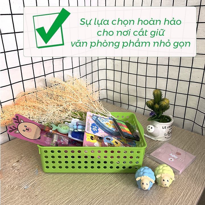 Khay nhựa chữ nhật, rổ nhựa B5, A4 Việt Nhật đa năng đựng tài liệu, đồ dùng văn phòng, học tập nhỏ gọn tiện lợi BH 5694