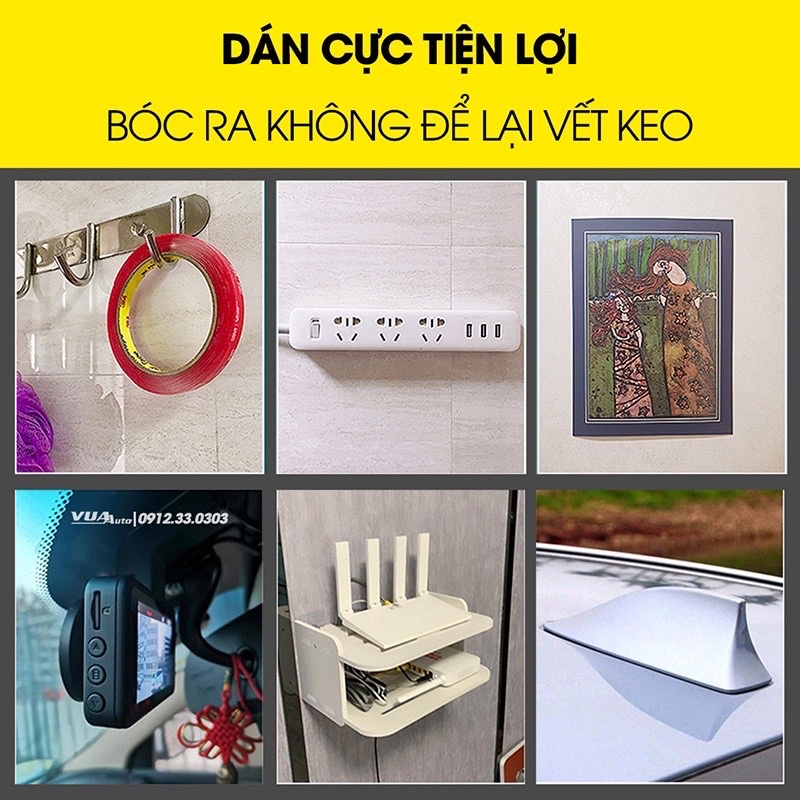 Miếng dán 3M 2 mặt, dán CAM hành trình, go Pro, vật dụng Decor...