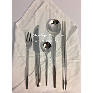 Bộ dao dĩa thìa 5 món inox của Korean Air (KE5)