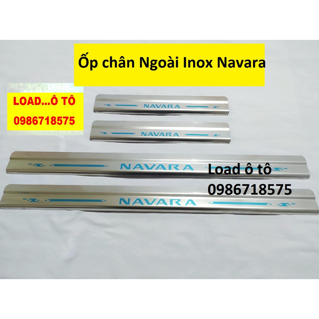 Ốp Bậc Cửa, Nẹp Bước Chân Xe Nissan Navara 2021-2018 Form Cũ Hàng Inox Cao Cấp