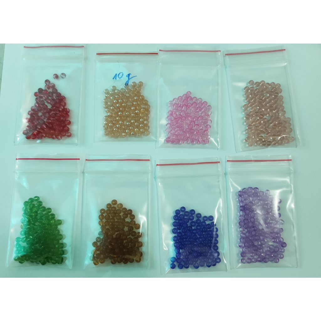 10 viên đá nhân tạo 4mm đủ màu làm vòng tay, phong thuỷ hnadmade