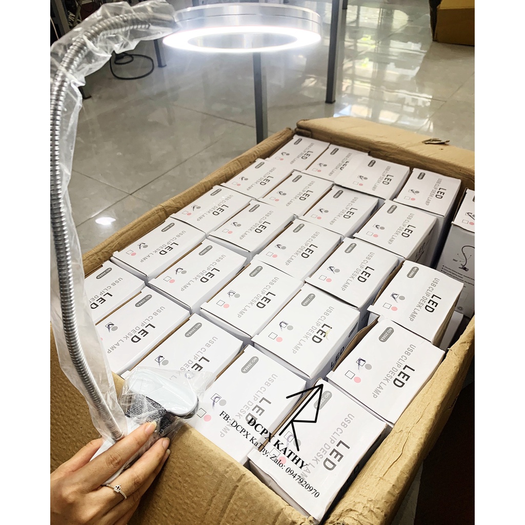 Đèn LED mini kẹp bàn 2 chế độ dùng trong phun xăm nối mi spa làm nail - lucy store thiết bị vật tư spa
