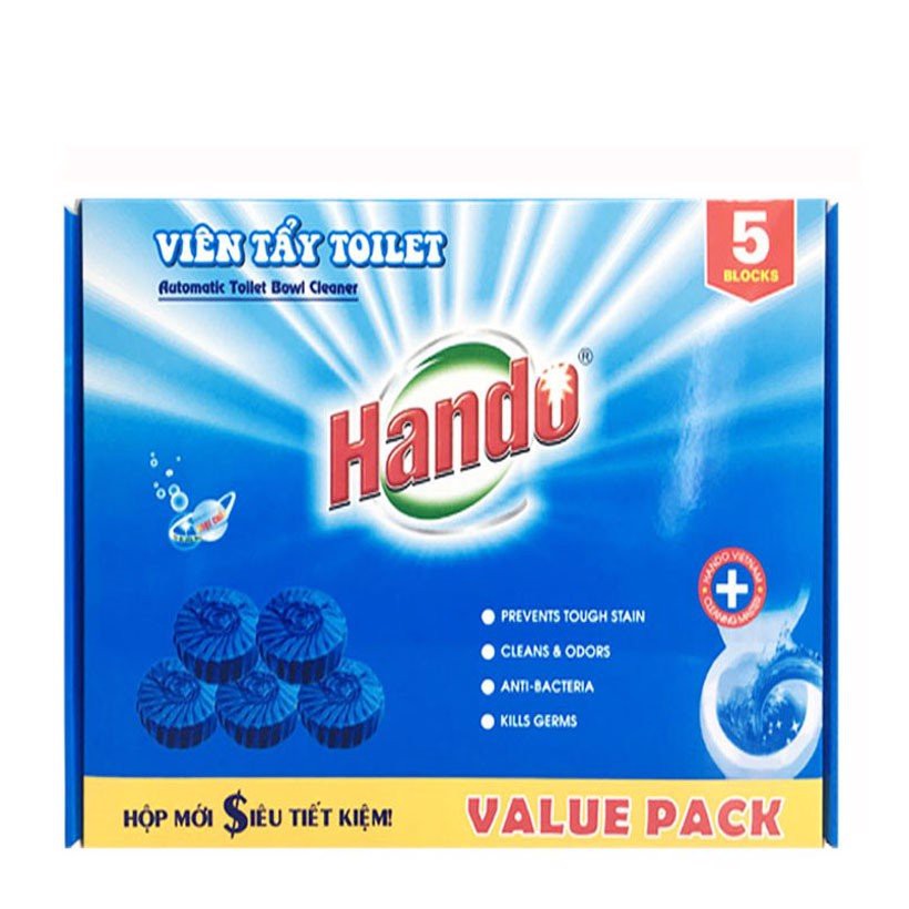 Hộp 5 viên tẩy xanh bồn cầu diệt khuẩn làm thơm Value Pack Hando (360 lần xả/viên)