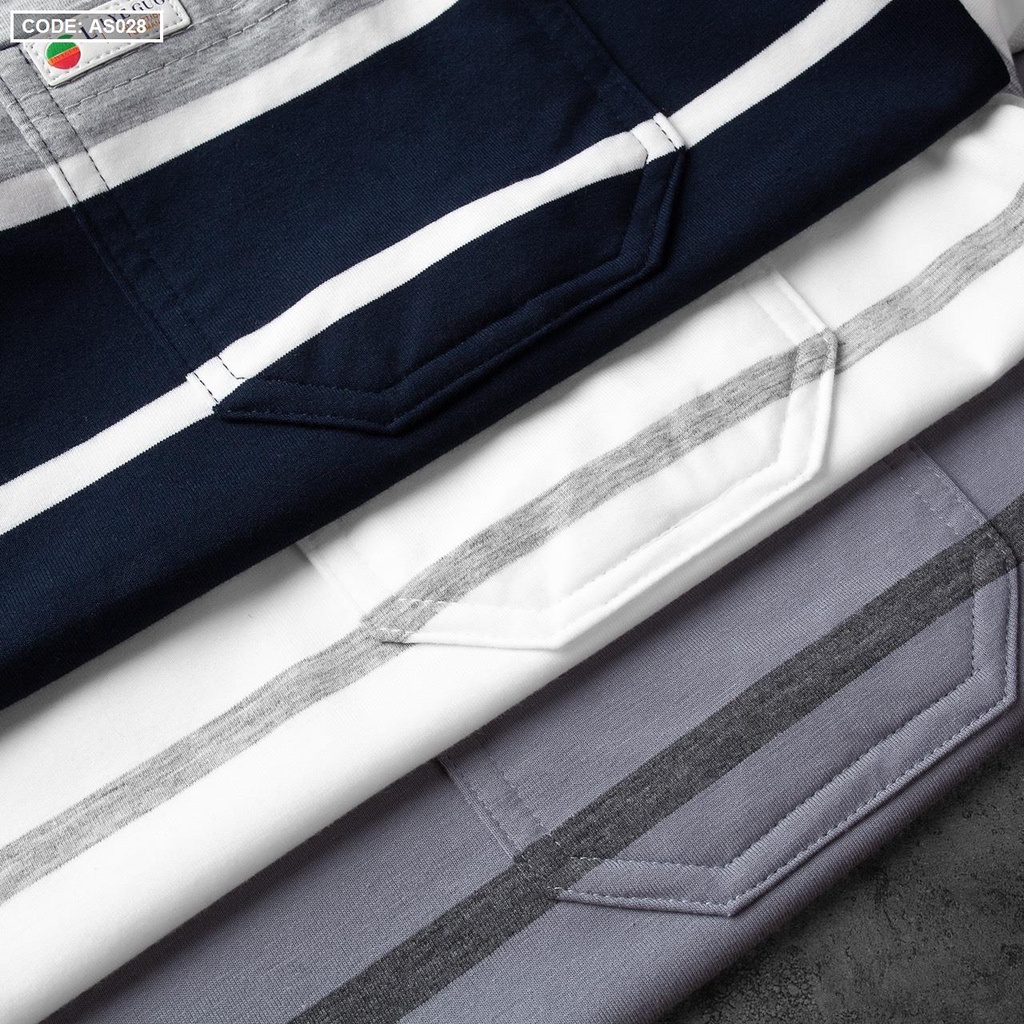 [Áo thun ANN] Áo thun sọc ngang nam có túi cao cấp | BigBuy360 - bigbuy360.vn