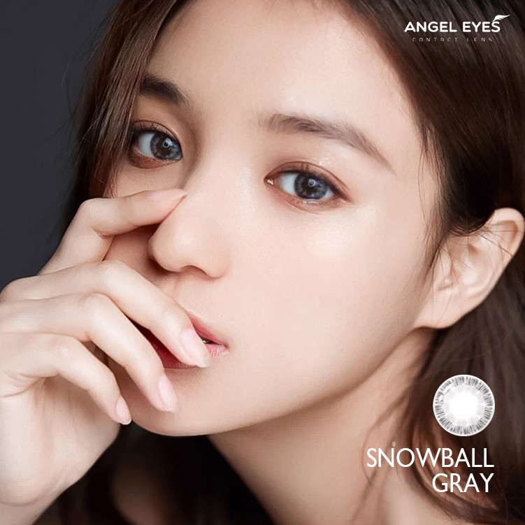 [GIÁ SỐC] Kính áp tròng 2 màu nâu và xám Angel Eyes - Snowball - Đường kính 14.2 - Không độ