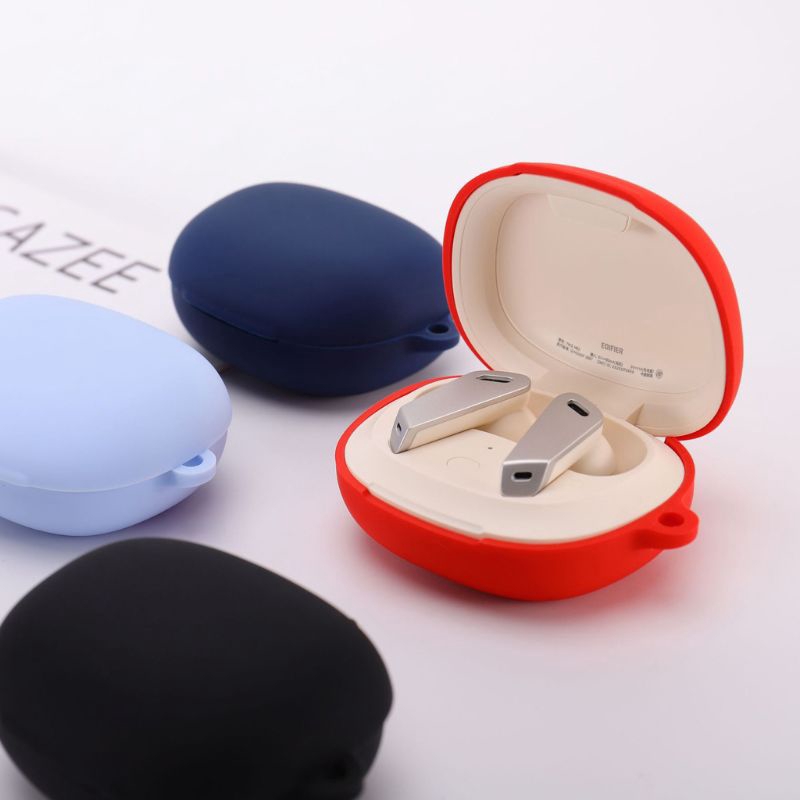 Vỏ bọc bảo vệ hộp sạc tai nghe bluetooth EDIFIER TWS NB2 bằng silicone chống bụi bẩn có móc khóa