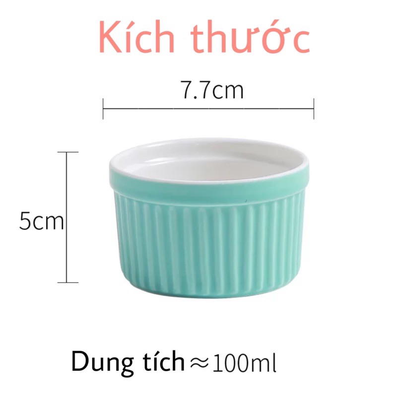 Bát chén sứ tròn Ramenkin làm bánh caramen plan sữa chua cho bé ăn dặm