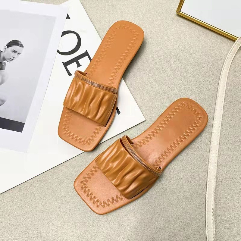 Dép Đế Bằng Mũi Vuông Phong Cách Hàn Quốc Thời Trang Mùa Hè Cho Nữ  CHZK044