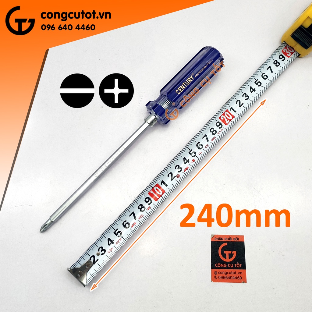 Tô vít 2 đầu cán trong thân trơn Ø6x150mm Century