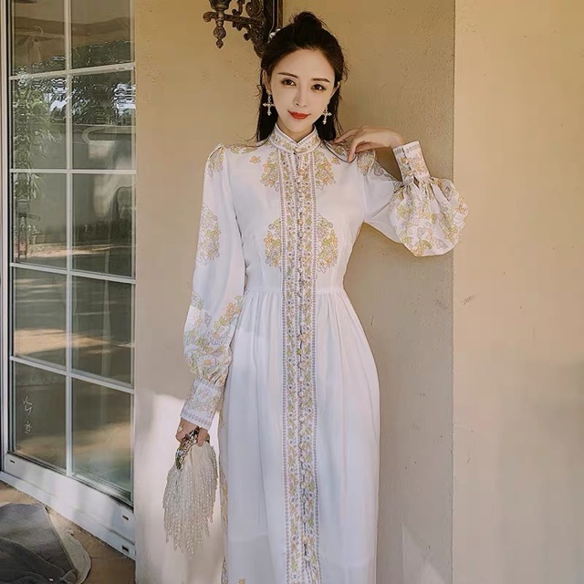 Đầm mãi hoạ tiết thiết kế cao cấp