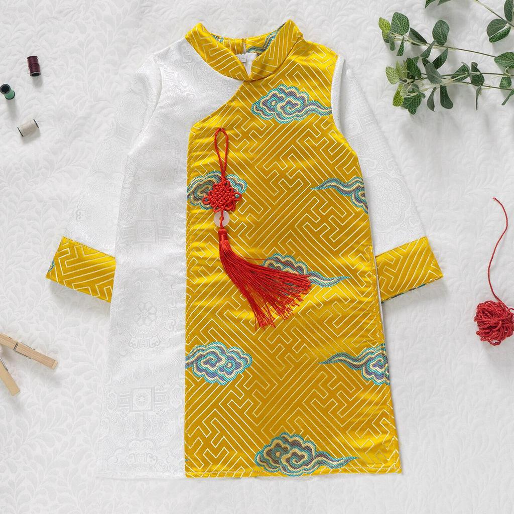 [HÀNG CAO CẤP] Áo dài Tết Yên Thành gấm bé trai - 2 màu đỏ, vàng