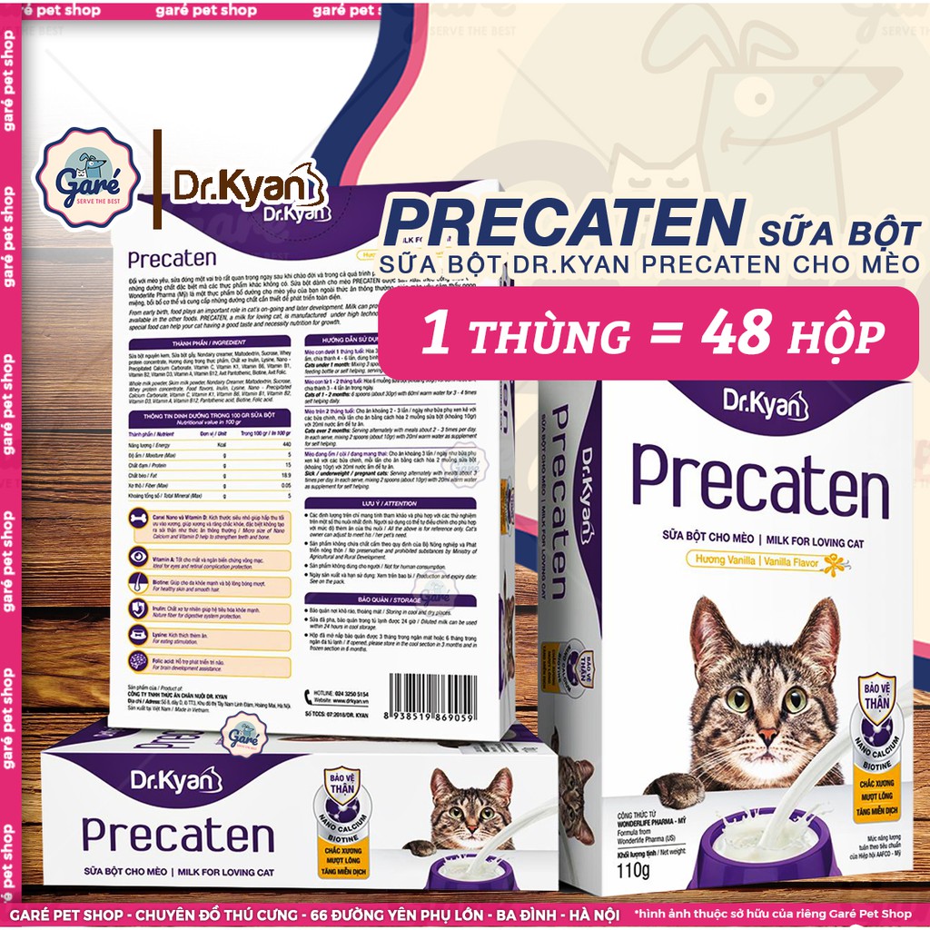 110g - Sữa bột Precaten cho Mèo Mẹ, mèo Con, mèo gầy ốm