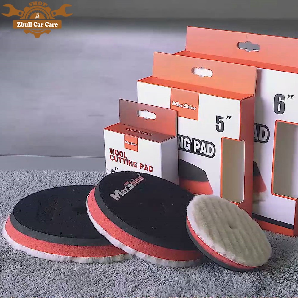 Phớt đánh bóng lông cừu MaxShine Premium Wool Cutting Pad 3-5-6 inch đệm xốp