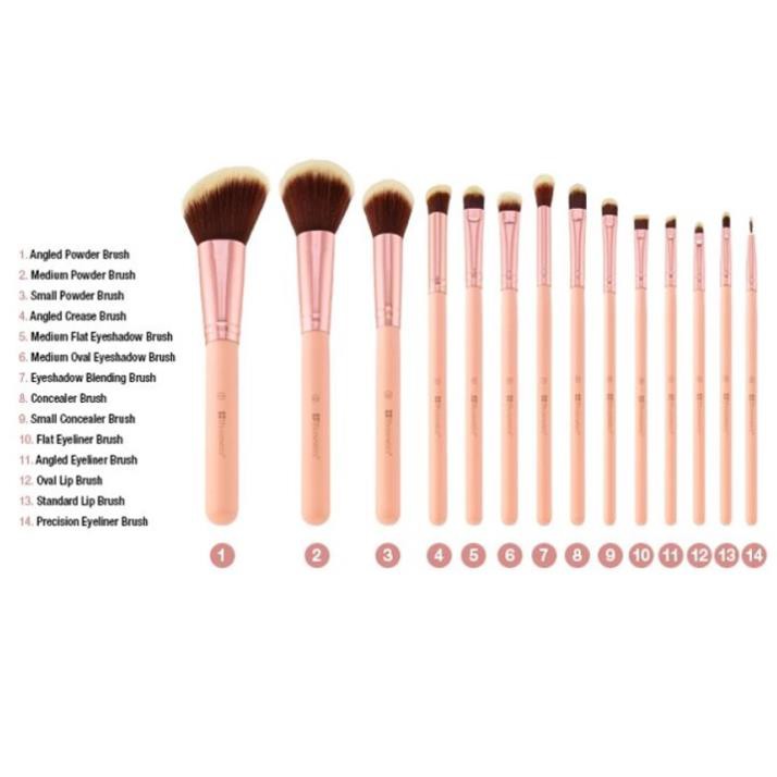 Bộ cọ 14 cây BH cosmetics BH Chic - 14 Piece Brush Set with Cosmetic Case New Chính hãng