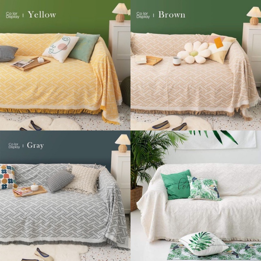 [Mẫu Mới] Khăn Phủ Sofa, Thảm Trang Trí, Chất Liệu Cotton Dệt Cao Cấp
