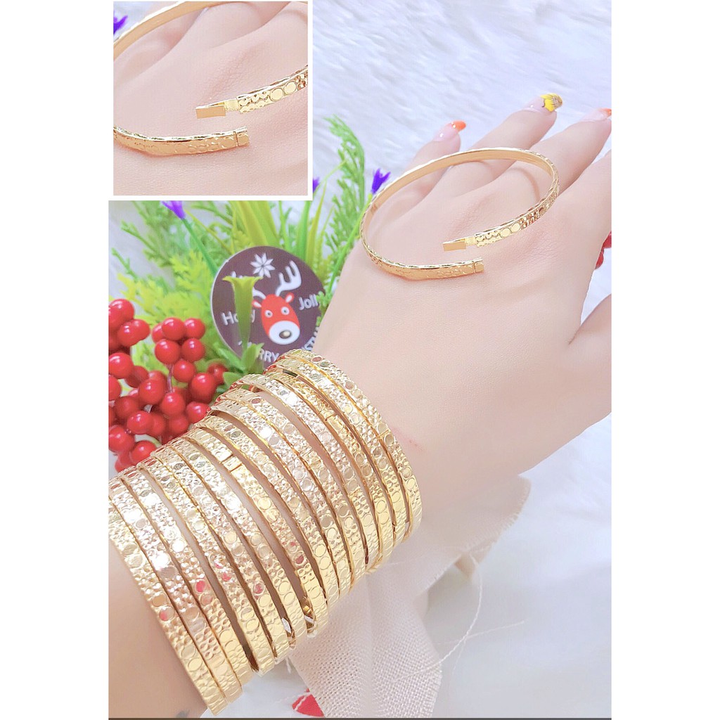 Bộ Vòng Xi Men  Khóa Bấm Vàng Thật Mẫu 165.20.11