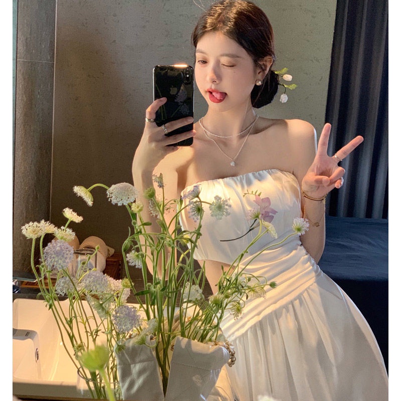 Retro Chinese style dress Xiaxin Chinese satin halter dress two sets of new products for women in 2022