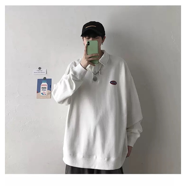 Áo thun polo dài tay form rộng  chất  dày dặn mặc mùa thu đông cổ polo thời trang phong cách Hàn Quốc cho nam và nữ