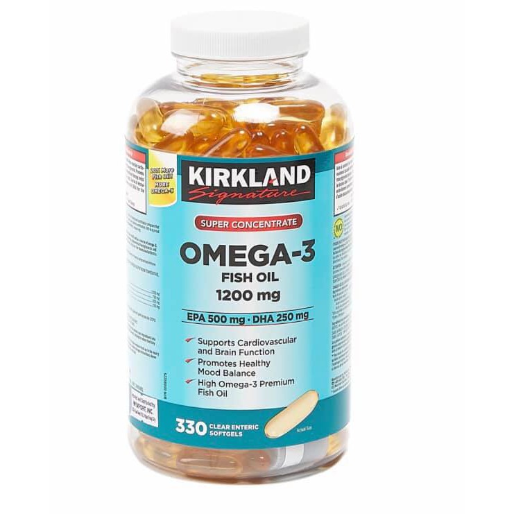 Viên uống dầu cá Kirkland Signature Super Concentrate Omega-3 Fish Oil, 330 viên