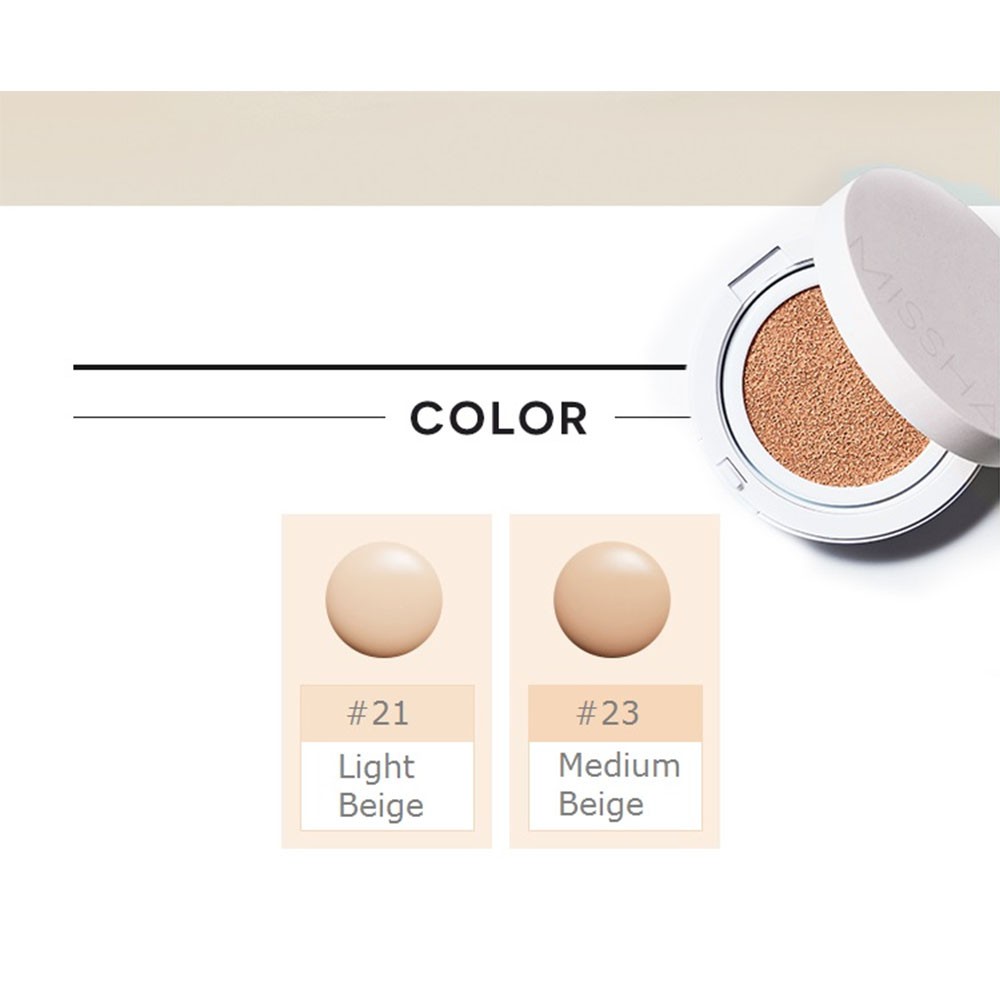 Phấn Nước Missha Magic Cushion Cover Lasting Kiềm Dầu SPF50+ Pa+++ 15g - 23 Medium Tông Trung