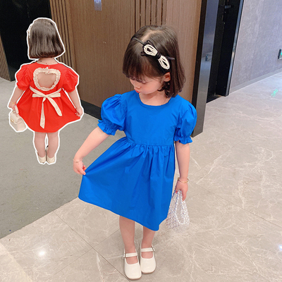Đầm công chúa ngắn tay hở lưng cho bé gái dễ thương xinh xắn
