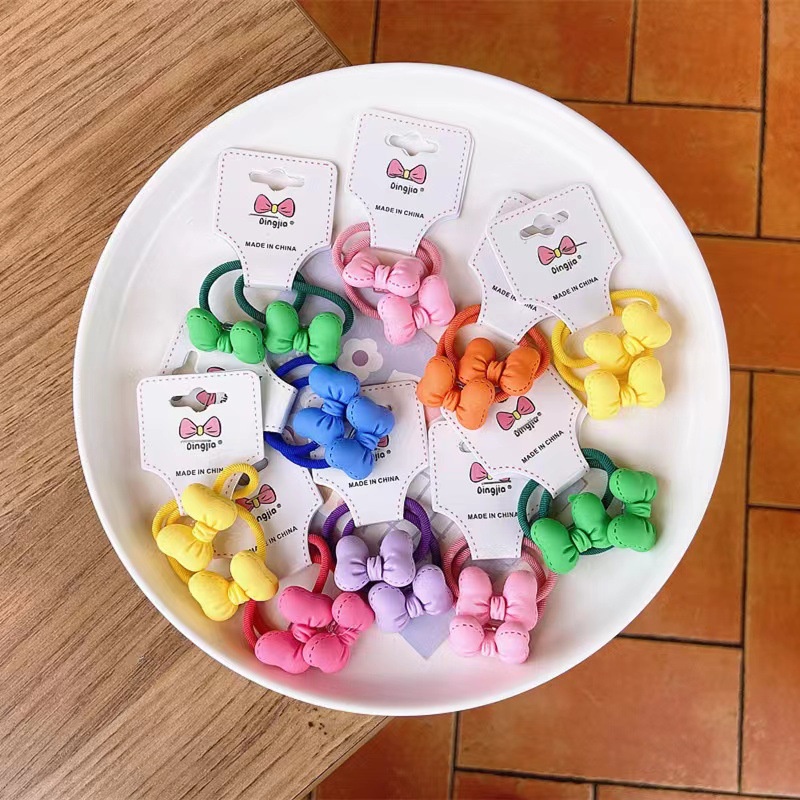 Dây Cột Tóc Cao Su Thắt Nơ Nhiều Màu Phong Cách Hàn Quốc Dễ Thương