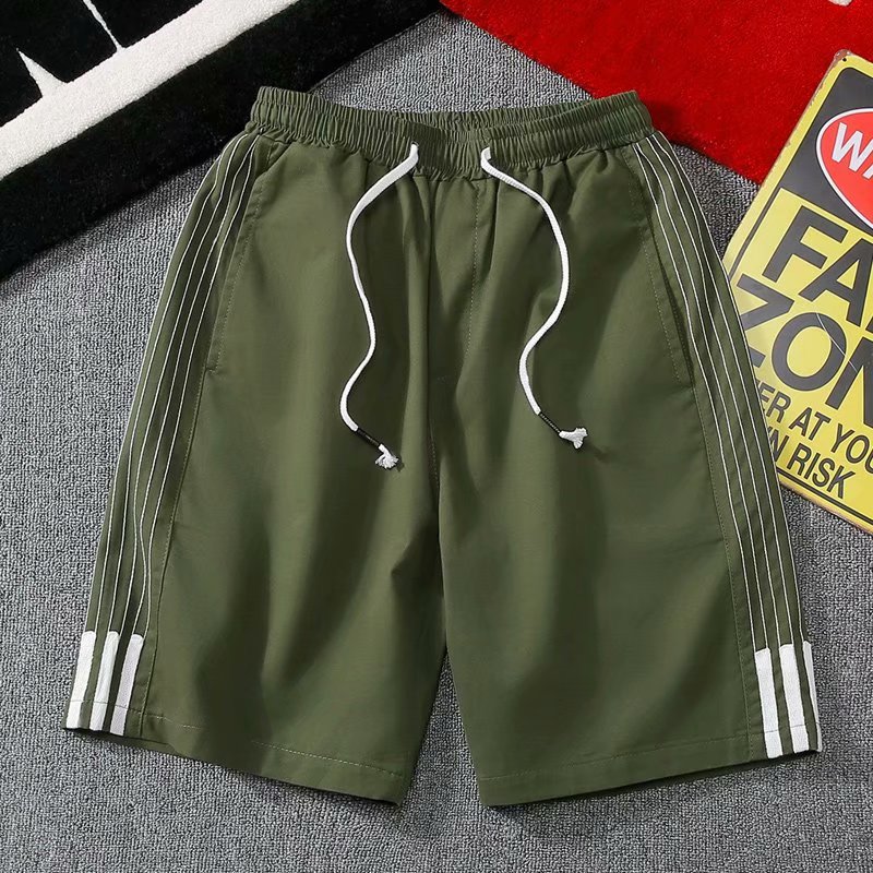 Small striped shorts men's casual Korean version of the trend of summer tide brand outer wear five-point pants slim thin harem sweatpants