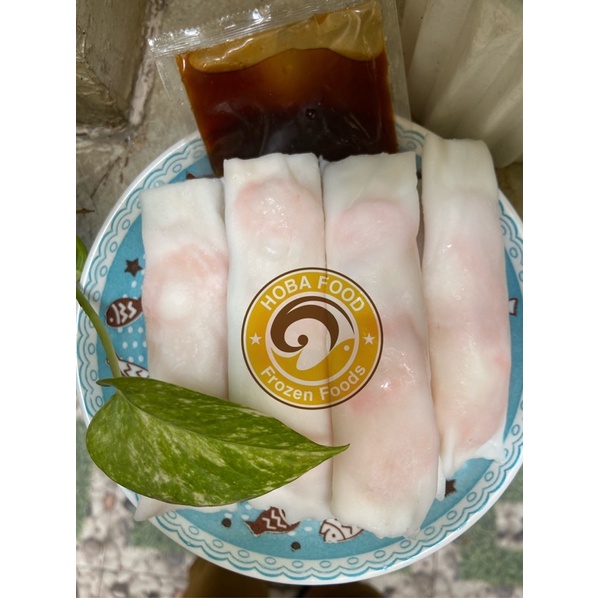 Bánh Cuốn Hải Sản nhân tôm và sò điệp tươi tặng kèm tương chấm  - nhãn hiệu Bamboo
