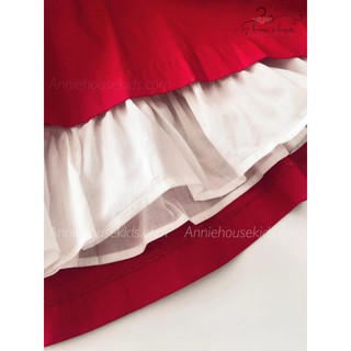 Đầm đỏ cổ sen smocking hoa