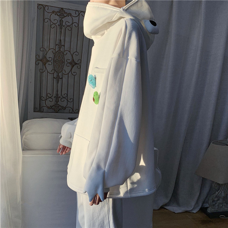 Áo Hoodie Dáng Rộng Họa Tiết Ếch Cá Thời Trang Nam Trẻ Trung #5