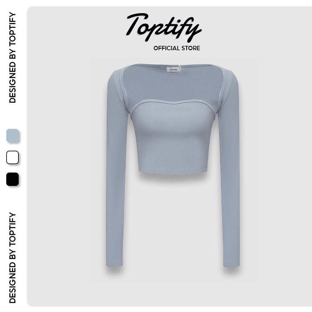 Áo croptop nữ dài tay body TOPTIFY khoét nách Heatting Ups Top A154 - Hàng mới về