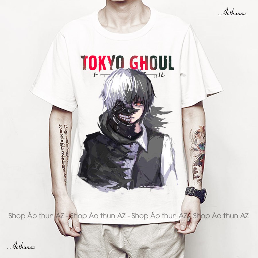 Áo thun Anime in hình Tokyo Ghoul Ken Kaneki cực ngầu M2413