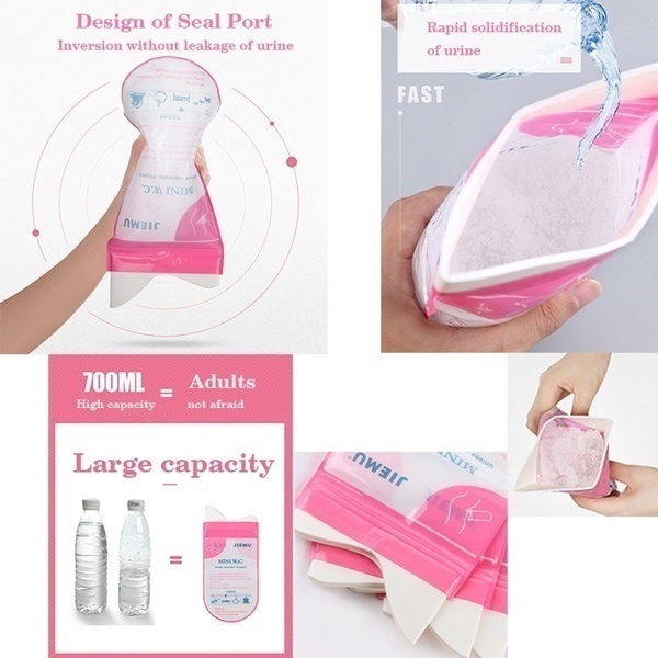 Bộ 4 Túi Đi Vệ Sinh Khẩn Cấp 700ml Sử Dụng Một Lần Tiện Lợi Cho Trẻ Em