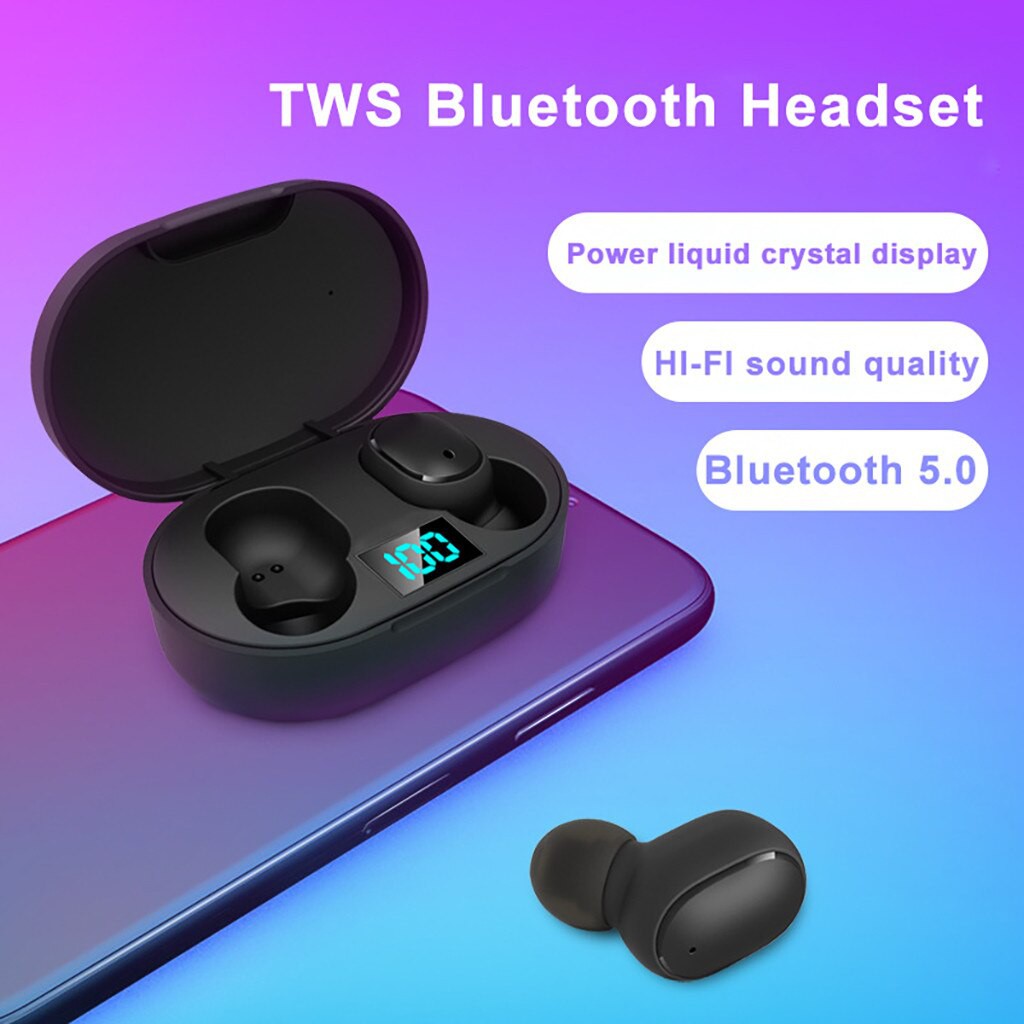 Tai nghe Bluetooth 5.0 Redmi E6S Pro Màn Hình Hiển Thị Kỹ Thuật Số Không Dây Thể Thao Tai Nghe Mini