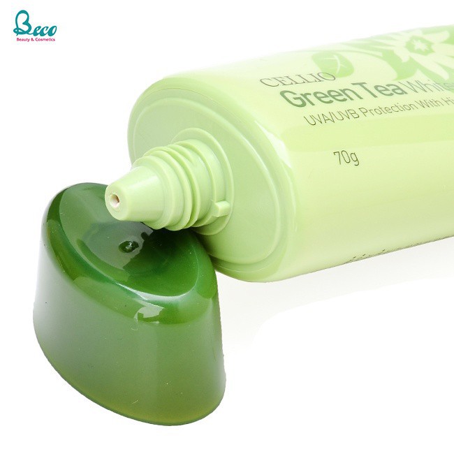 [Mỹ Phẩm Xách Tay]  Kem Chống Nắng Cellio Green Tea Whitening Sun Cream SPF50+ PA+++  - Phụ Nữ Làm Đẹp