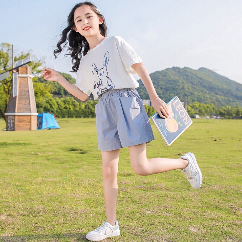 Set bộ quần áo trẻ em mẫu Thỏ cho bé gái 18-45kg. MA07.