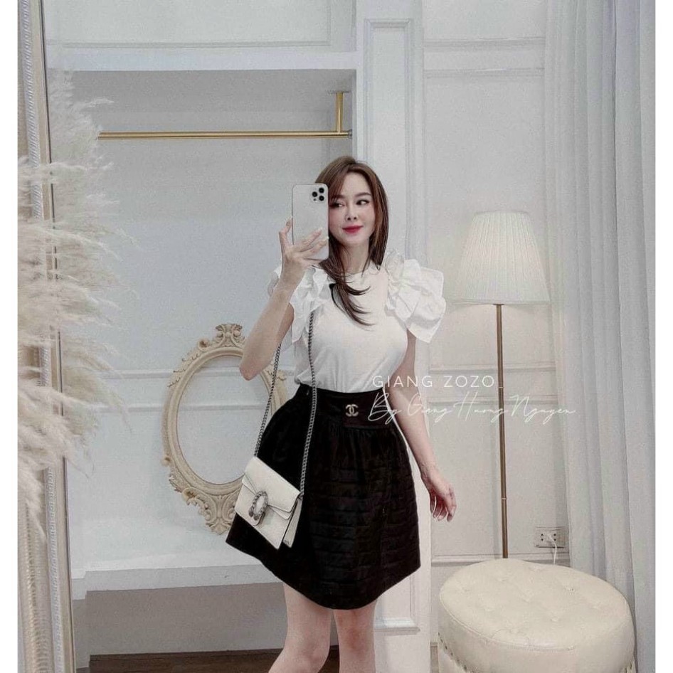 ICO - Áo phông TAY BÈO trơn hai màu ĐEN - TRẮNG VAV LUXURY