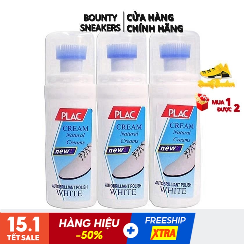 Chai nước lau rửa tẩy trắng vệ sinh giày Plac có đầu cọ - Hàng Chính Hãng - Bounty Sneakers