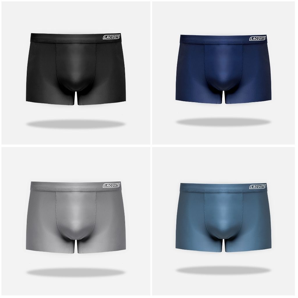Quần Lót Nam  -LCS- Quần Sịp Đùi Nam Boxer Lụa Băng Bọc Cạp Mềm Mịn Kết Hợp Lớp Lót Thông Hơi kháng khuẩn
