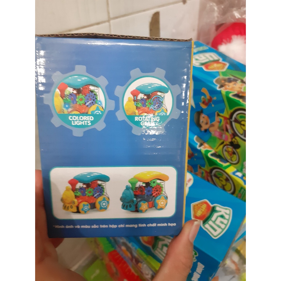 Đồ chơi Đoàn tàu bánh răng cho bé Quà tặng từ Enfa + Kèm pin