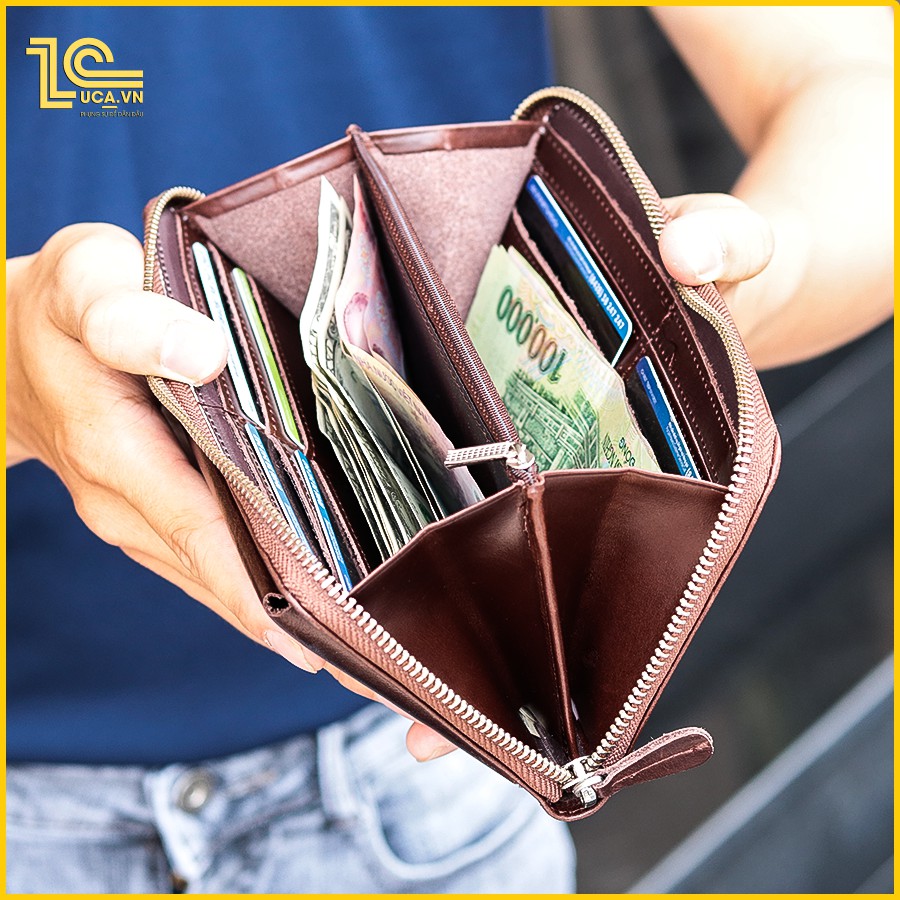 Ví nam đựng điện thoại da bò sáp nguyên tấm 100% thương hiệu Zuca T545 | BigBuy360 - bigbuy360.vn