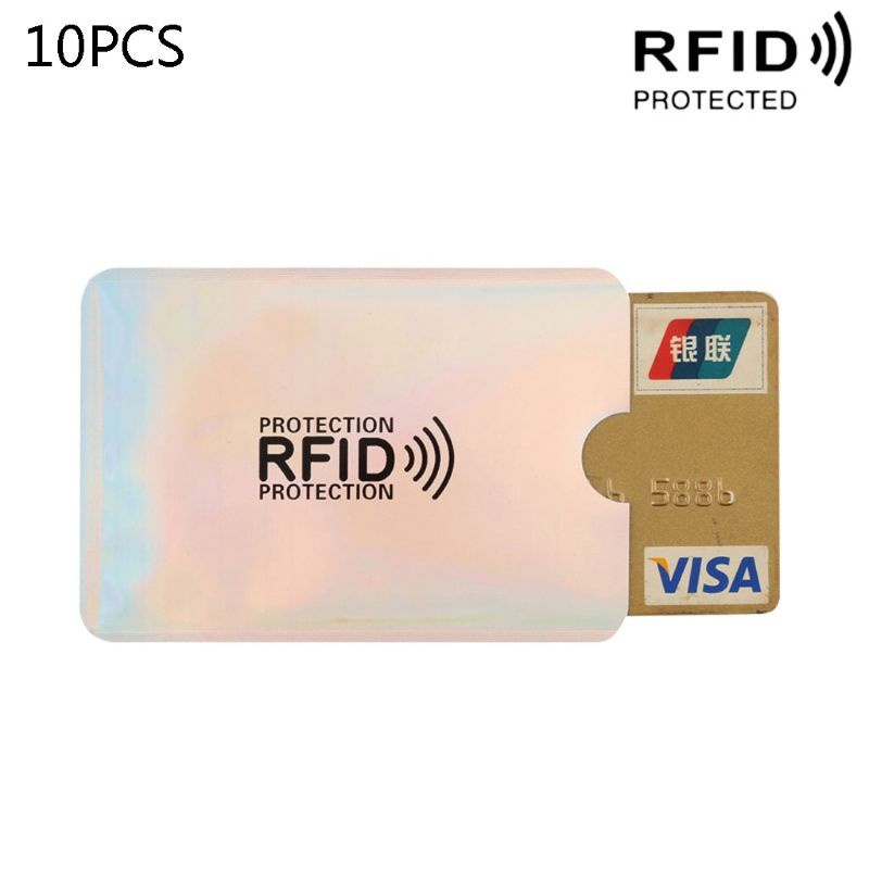 Set 10 Túi Đựng Thẻ ID / Danh Thiếp Chống RFID Tiện Dụng Sự Bảo Vệ